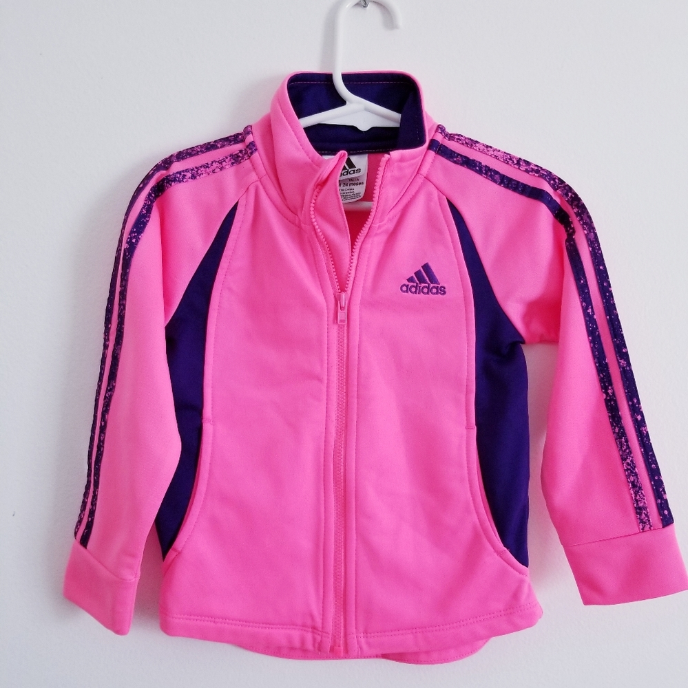 New Adidas Baby girl Pink Zip Up Size 24 Months